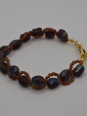 Purple twist Beaded Bracelet